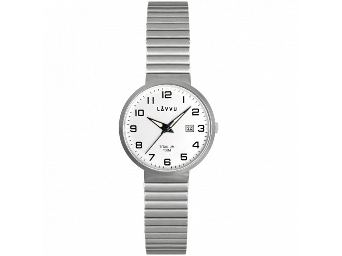 LAVVU Titanové pružné hodinky s vodotěsností 100M LUNDEN Small White