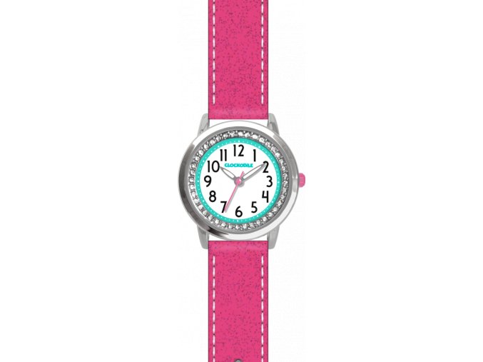 CLOCKODILE Růžové třpytivé dívčí dětské hodinky s kamínky SPARKLE
