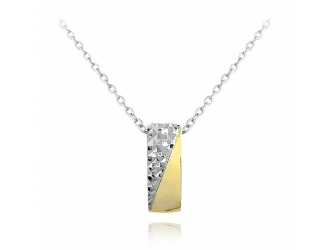 MINET Luxusní stříbrný pozlacený náhrdelník