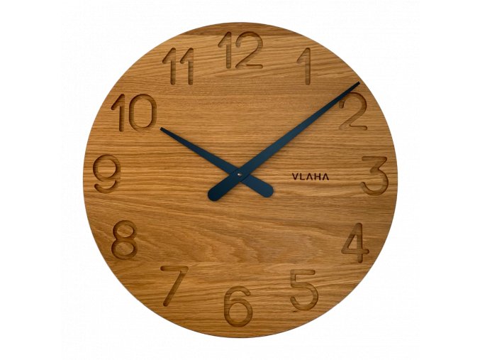 VLAHA Velké dřevěné hodiny OAK vyrobené v Čechách ⌀45cm