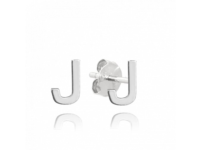MINET Stříbrné náušnice písmeno "J"