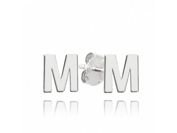 MINET Stříbrné náušnice písmeno "M"