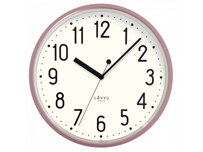 LAVVU Růžové hodiny PASTELS SWEEP - 3 ROKY ZÁRUKA ⌀29,5cm