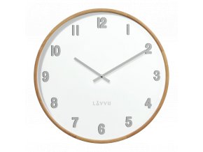 LAVVU Světlé dřevěné bílé hodiny FADE ⌀35cm