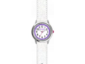CLOCKODILE Bílé třpytivé dívčí dětské hodinky s kamínky SPARKLE