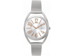 MINET Stříbrné dámské hodinky s čísly ICON SILVER MESH