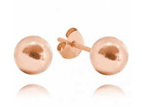 MINET Rose gold stříbrné náušnice KULIČKY 8 mm