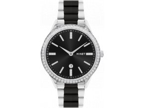 MINET Stříbrno-černé dámské hodinky AVENUE