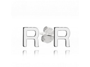 MINET Stříbrné náušnice písmeno "R"