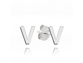 MINET Stříbrné náušnice písmeno "V"