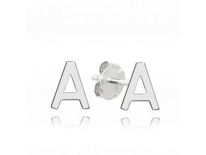 MINET Stříbrné náušnice písmeno "A"
