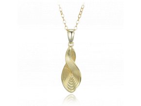 MINET Luxusní pozlacený broušený stříbrný náhrdelník