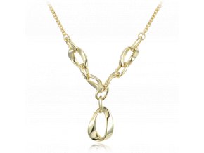 MINET Elegantní pozlacený stříbrný náhrdelník