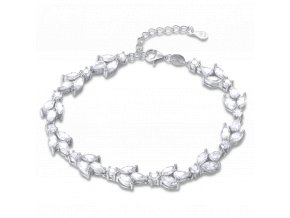 MINET Luxusní stříbrný náramek se zirkony Ag 925/1000 11,00g