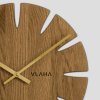 VLAHA Dubové hodiny vyrobené v Čechách se zlatými ručkami ⌀32,5cm