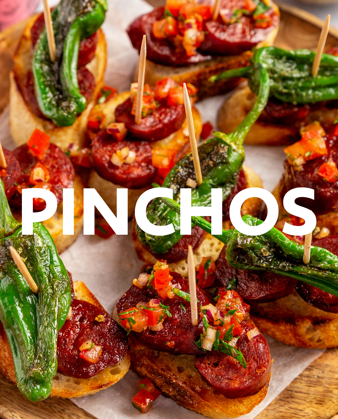 Recept na Pinchos s chorizom a paprikami Padrón