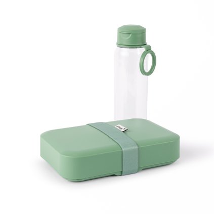 Set obedar a flasa zelena web