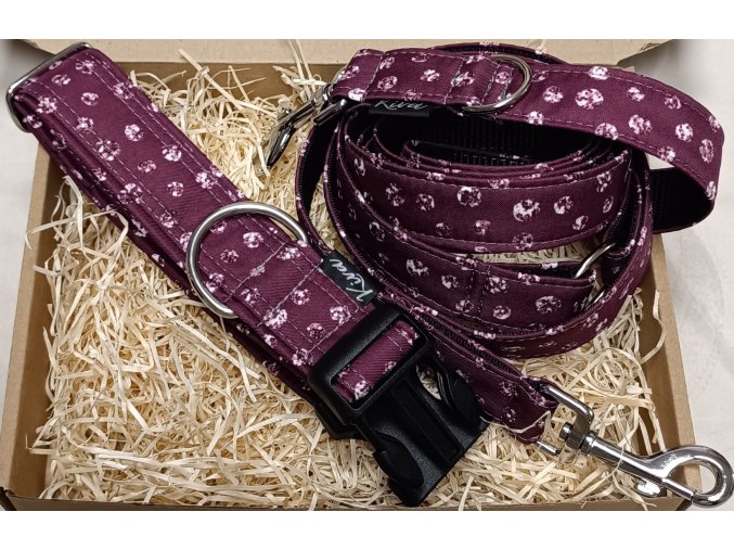 Obojek pro psa Puntík na bordó