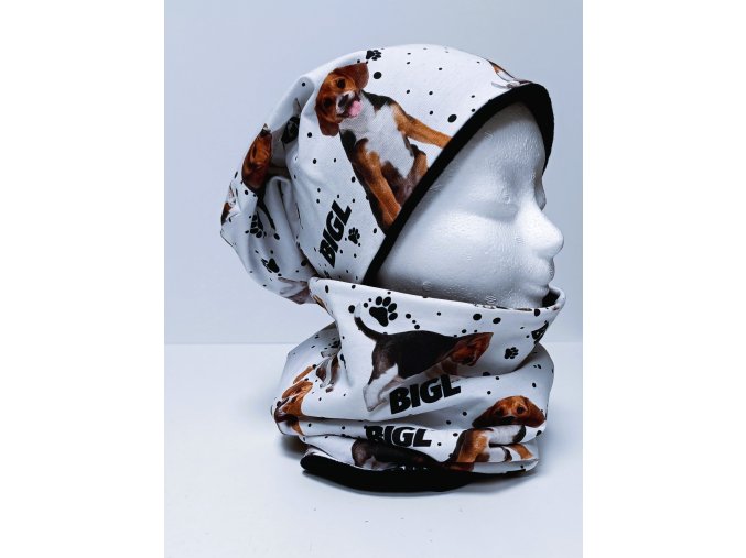 Čepice a nákrčník bígl