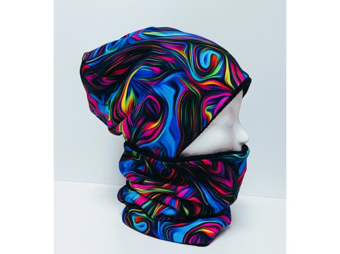 Čepice a nákrčník duha