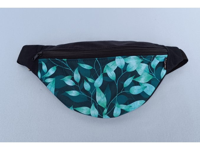 Dámská ledvinka softshell zelené lístky