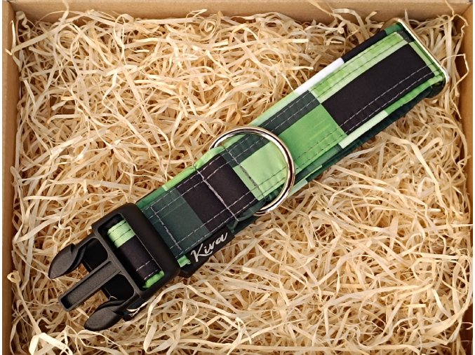 Obojek pro psa Zelené kostky