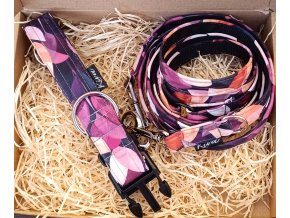 Obojek pro psa Bordó listy