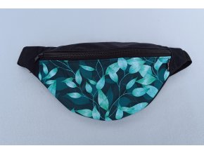 Dámská ledvinka softshell zelené lístky