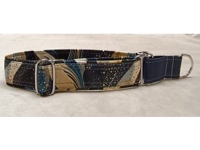 Obojek polostahovací zlaté a modré vlny