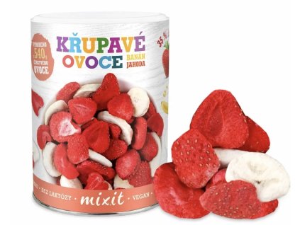 Banán jahoda - křupavé ovoce 80 g - Mixit