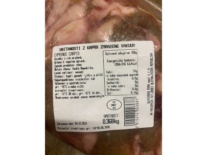MRAŽENÉ Kapří vnitřnosti jikry a mlíčí cca 0,3 kg