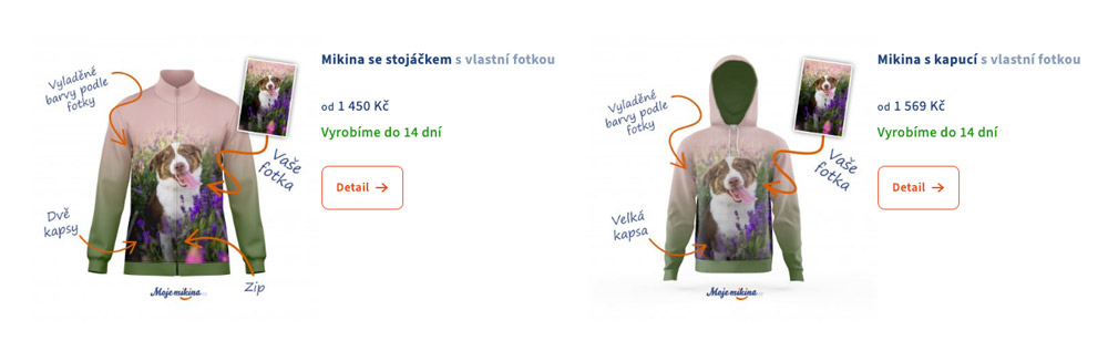 Výběr druhu mikiny