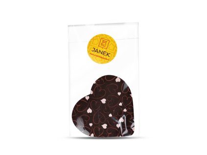 Hořké valentýnské čokoládové srdíčko s potiskem