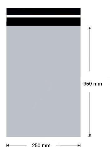 Nákres plastové obálky 250×350 mm s vyznačenými rozměry a samolepicí klopou