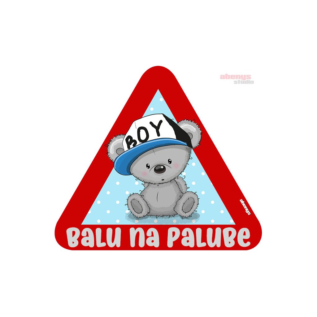Samolepka na auto s reflexním textem - medvídek Balu
