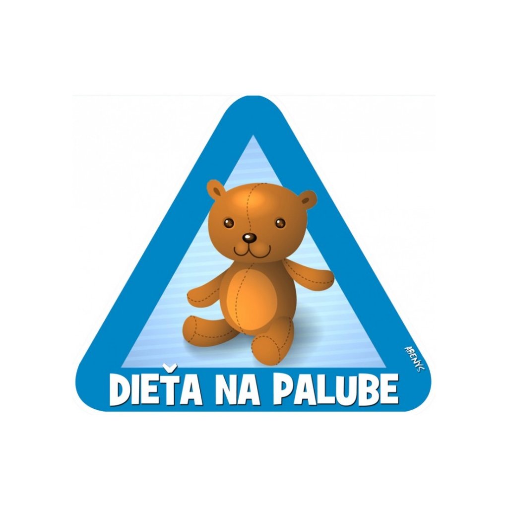 Samolepka na auto - DIEŤA NA PALUBE - modrý medvídek