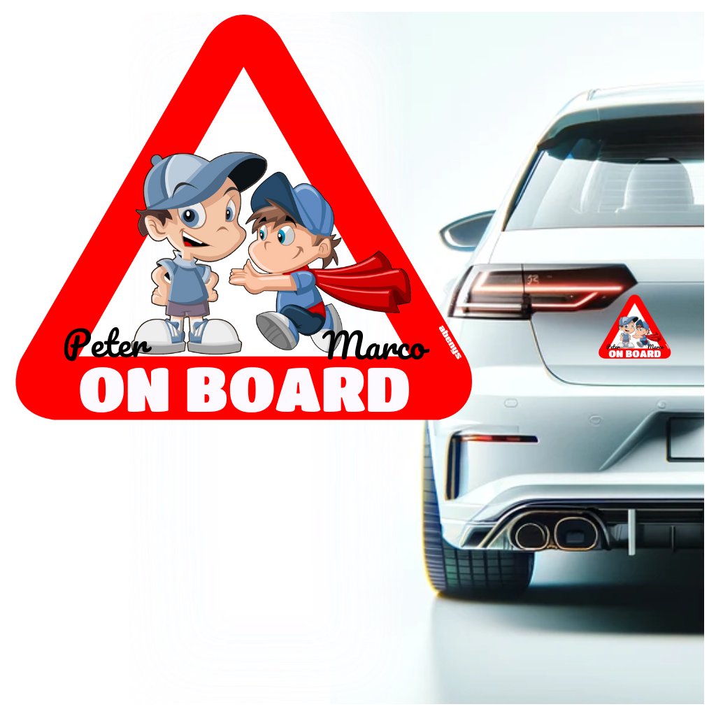 Samolepka na auto s reflexním textem - bratři