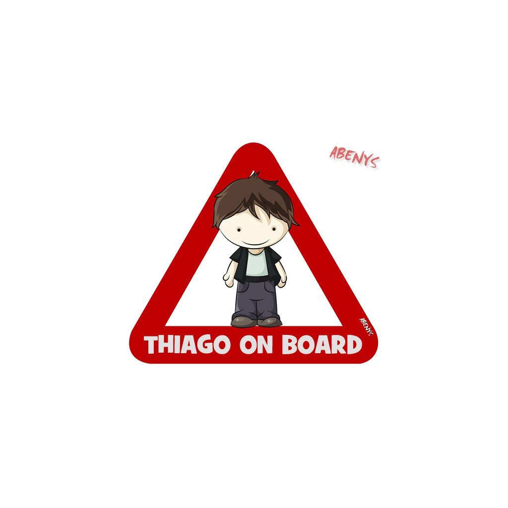Samolepka na auto s reflexním textem - Thiago