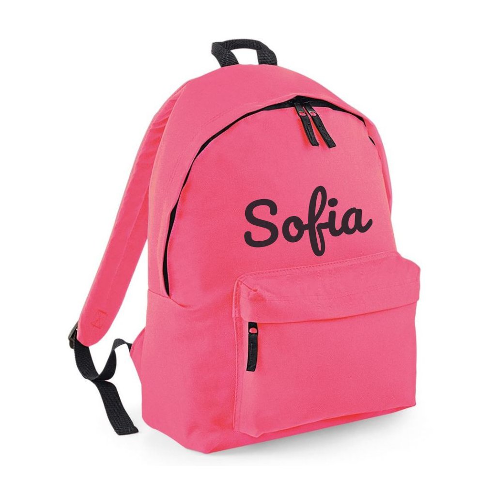 ruksak s menom Base - väčší - oslnivě růžová