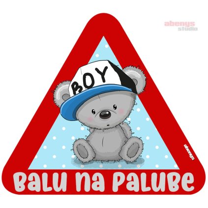 Samolepka na auto s reflexním textem - medvídek Balu