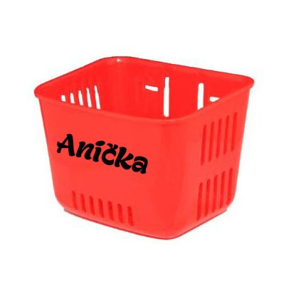 Košík na odrážedlo se jménem - červený