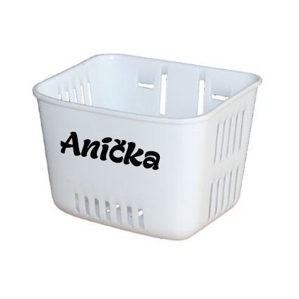 Košík na odrážedlo se jménem - bílý