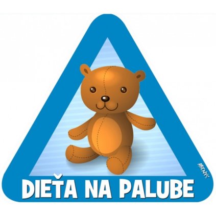 nálepka na auto - DIEŤA NA PALUBE - modrý medvedík