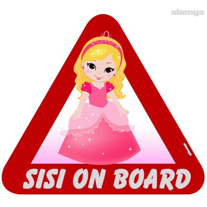 Samolepka na auto s reflexním textem - princezná Sisi