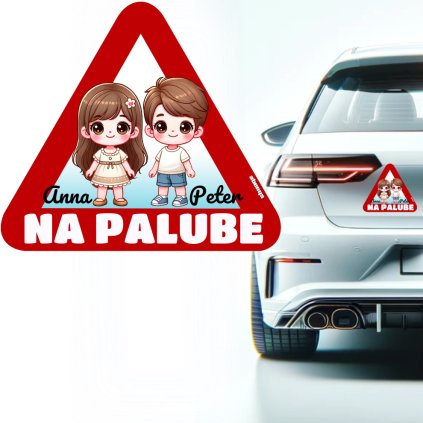 Samolepka na auto s reflexním textem TWINS sourozenci