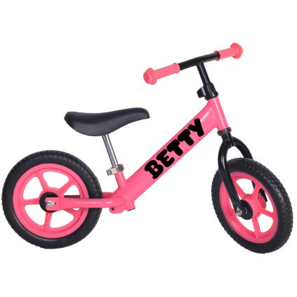 Moje odrážadlo s menom - ružové s ružovými kolesami