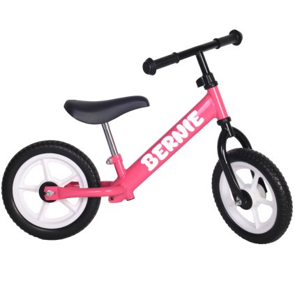 Moje odrážedlo se jménem - růžové s bílými koly