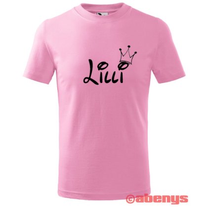 detské tričko s menom a korunkou BASIC