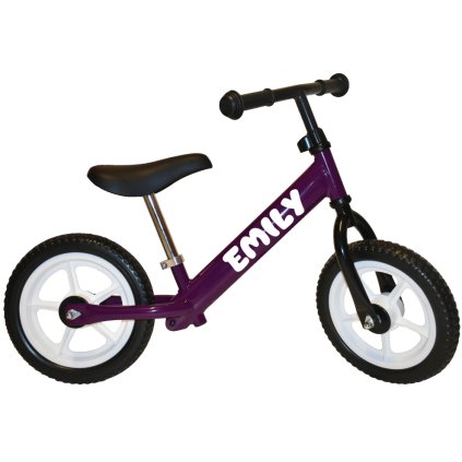 Moje odrážedlo se jménem - fialové s bílými koly