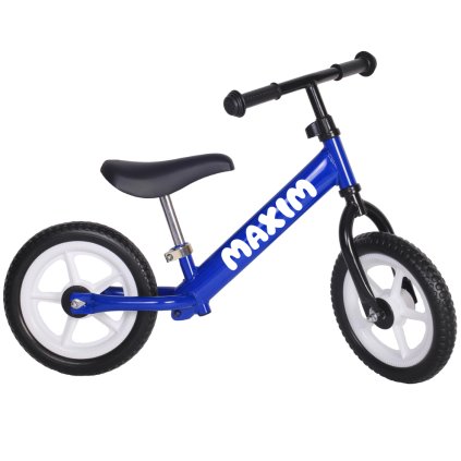Moje odrážedlo se jménem - modré s bílými koly